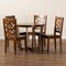 Baxton Studio Brava Modern and Contemporary Walnut Brown Finished Wood 5-Piece Dining Set 179-11388-10897-Zoro - alternate 9